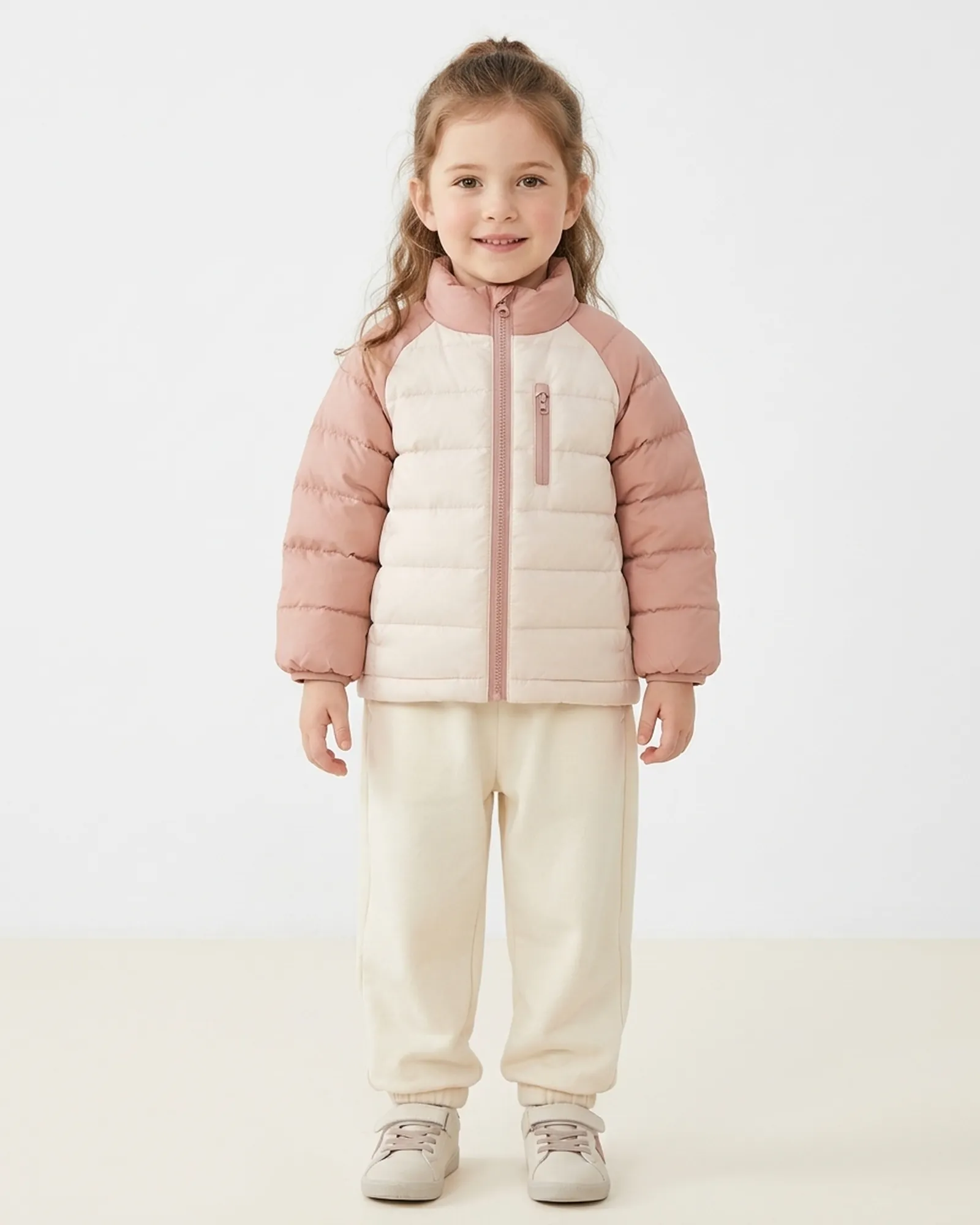 Doudoune premium col montant — Rose